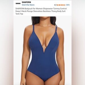 Shaperin Royal Blue V-Neck bodysuit